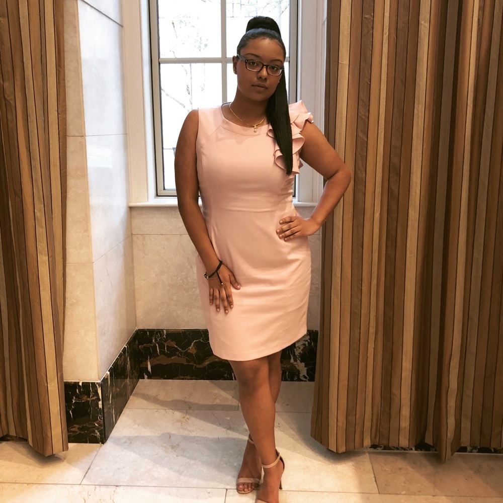 Pink knee length dress